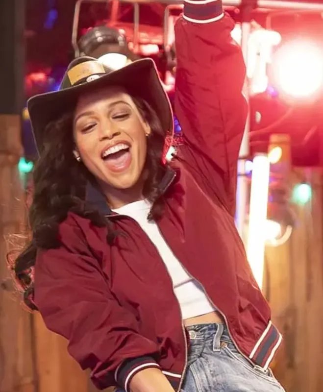 9-1-1 Nashville Roxie Alba Red Bomber Jacket - Image 2
