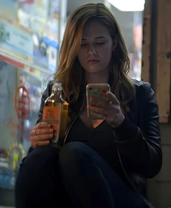 Ambyr Childers You Candace Stone Black Leather Jacket - Image 3