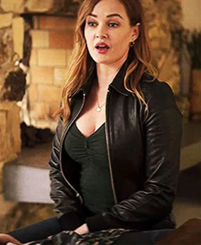 Ambyr Childers You Candace Stone Black Leather Jacket - Image 4