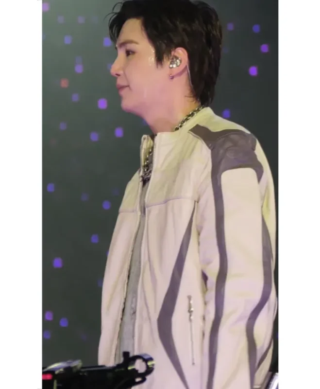 Arirang Tour Suga White Racer Jacket - Image 4