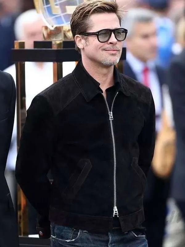 Brad Pitt F1 Black Suede Leather Jacket - Image 2