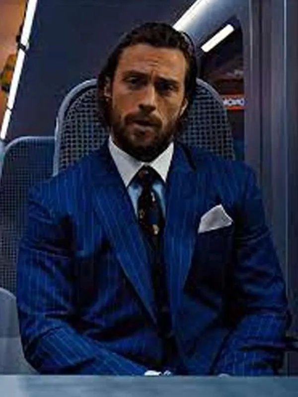 Aaron Taylor-Johnson Bullet Train Blue Coat - Image 3