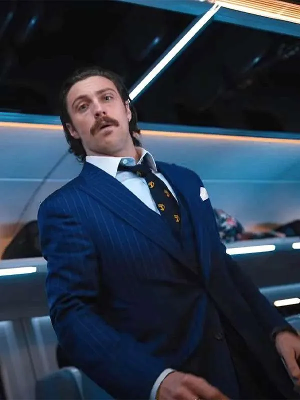 Aaron Taylor-Johnson Bullet Train Blue Coat - Image 2