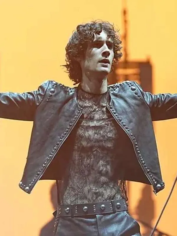 Coachella 2026 Sombr Studded Leather Jacket - Image 3