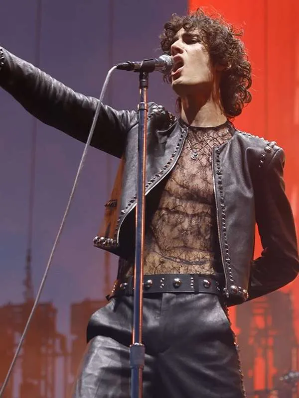 Coachella 2026 Sombr Studded Leather Jacket - Image 2