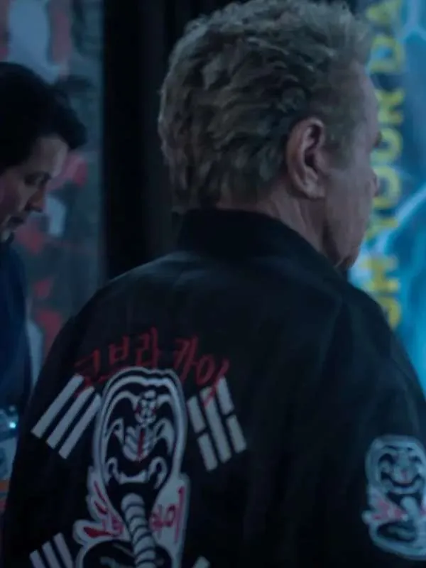 John Kreese Cobra Kai S06 Black Bomber Jacket - Image 3