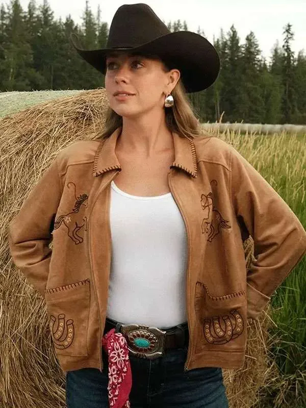 Courtney Steeves Brown Leather Jacket