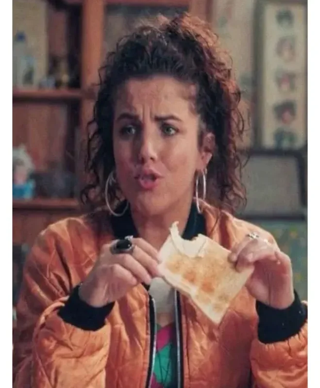 Derry Girls Michelle Mallon Orange Bomber Jacket - Image 3