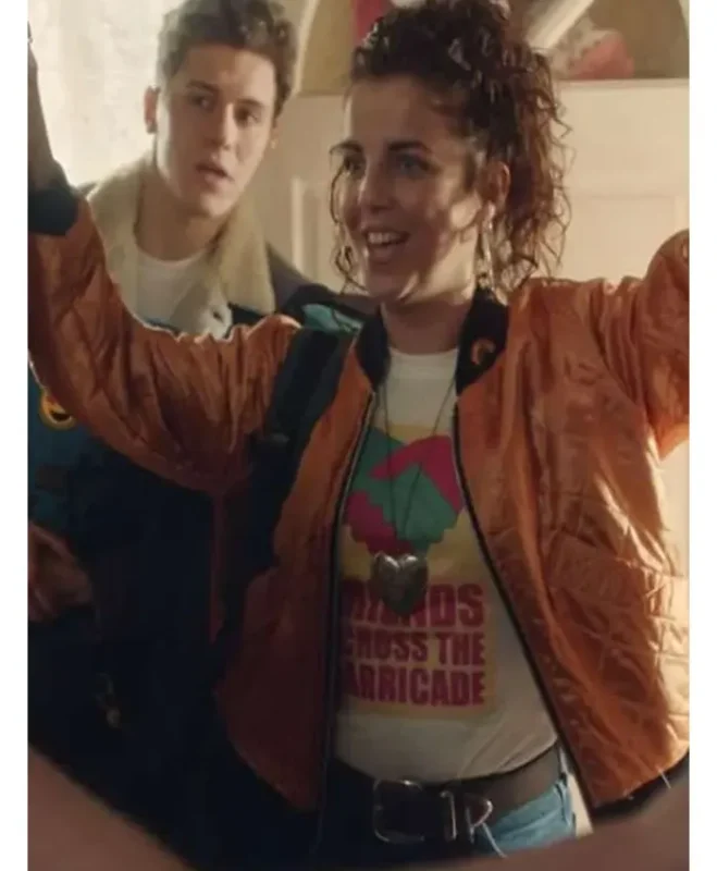 Derry Girls Michelle Mallon Orange Bomber Jacket - Image 2