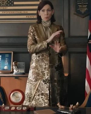 Elsbeth S02 Carrie Preston Jacquard Coat
