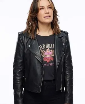 Home and Away Eden Fowler Black Leather Jacket