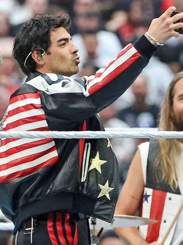 WrestleMania 42 Joe Jonas USA Leather Jacket - Image 4