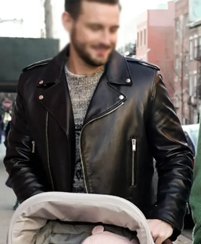 Josh Younger S07 Black Real Leather Biker Jacket - Image 2