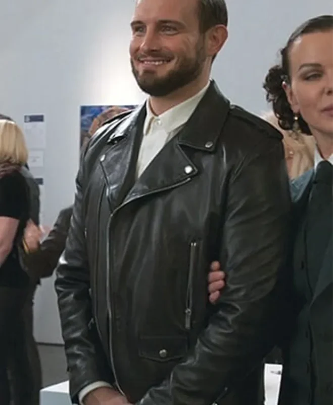 Josh Younger S07 Black Real Leather Biker Jacket - Image 4