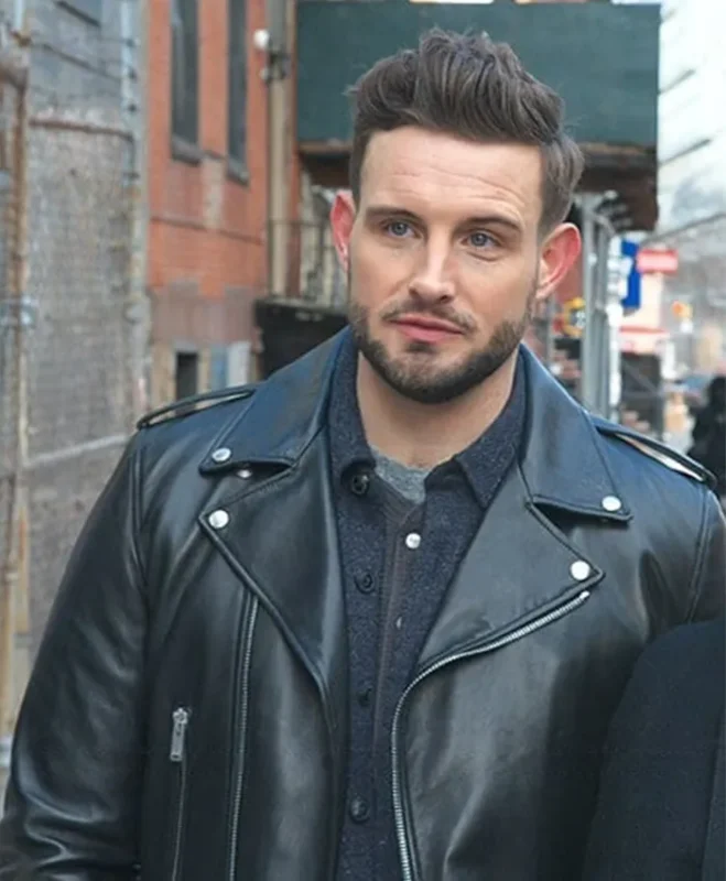 Josh Younger S07 Black Real Leather Biker Jacket - Image 5