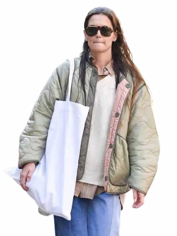 Katie Holmes NYC Green Quilted Jacket - Image 2
