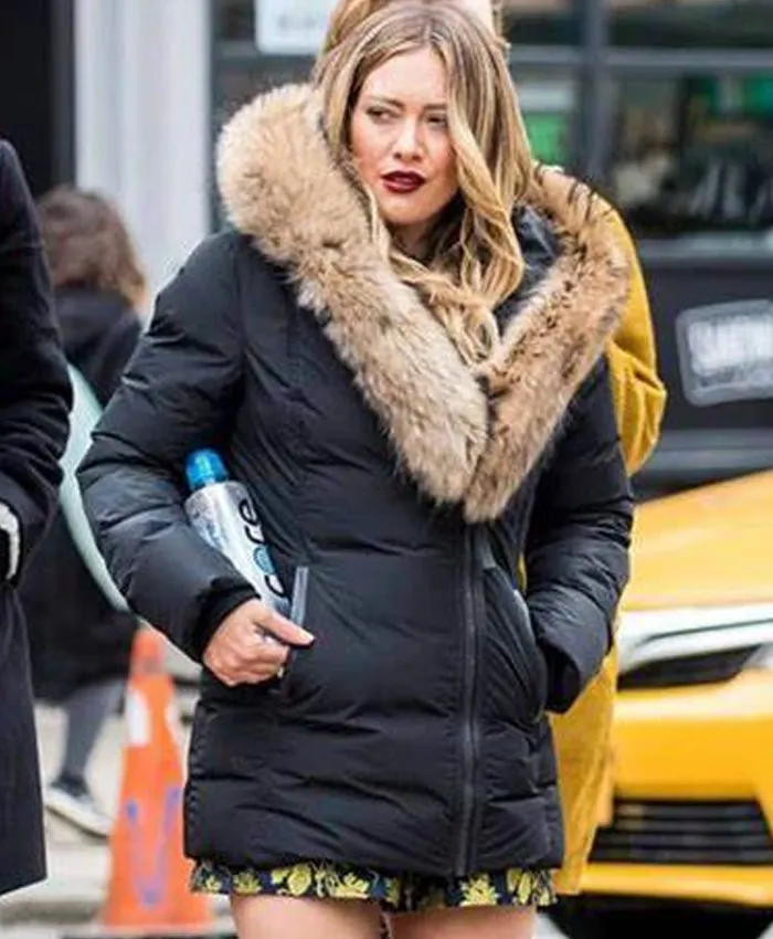 Kelsey Peters Younger Big Fur Collar Black Jacket