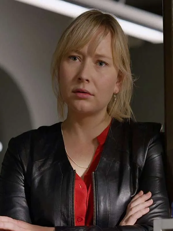 Kristin Sims The Brokenwood Mysteries Black Leather Jacket - Image 3