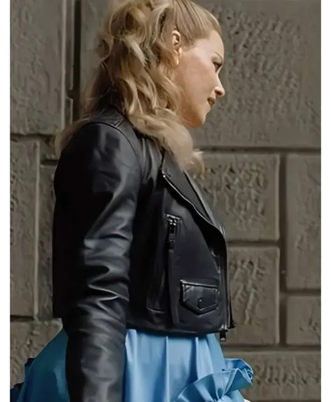 The Miniature Wife Lindy Littlejohn Black Leather Jacket - Image 3