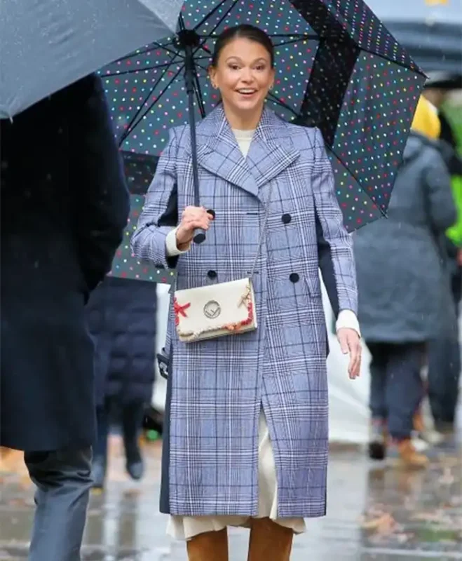 Liza Miller Younger Season 07 Grey Checked Coat