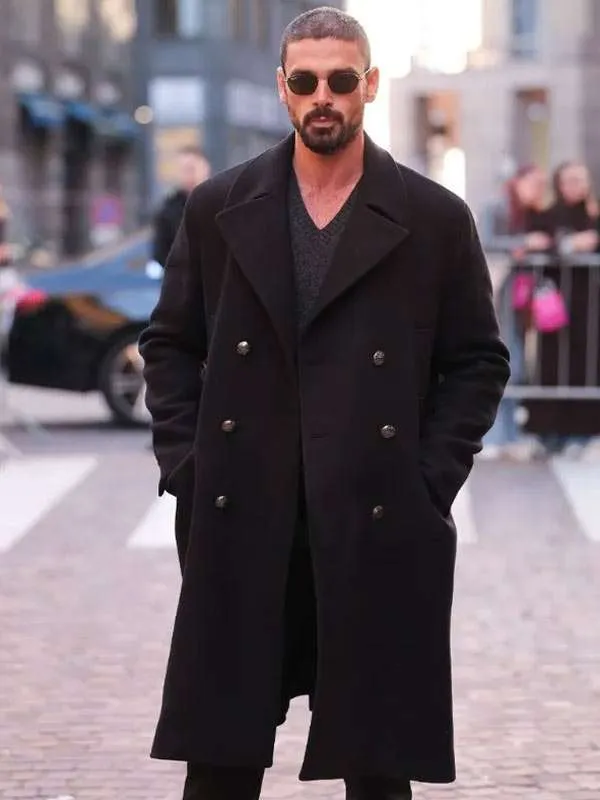 Michele Morrone Black Wool Coat - Image 2