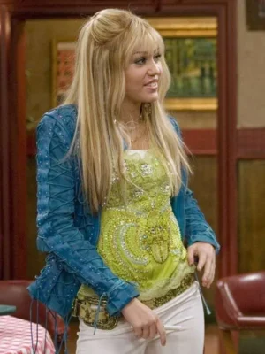 Hannah Montana Blue Leather Jacket
