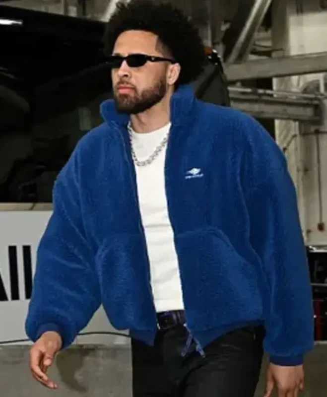 Cade Cunningham Blue Sherpa Jacket - Image 2