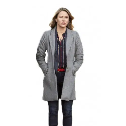 Mystery 101 Jill Wagner Grey Trench Coat