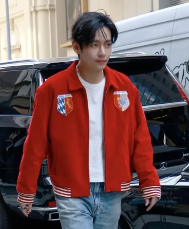 NYC 2026 BTS Kim Taehyung Red Jacket