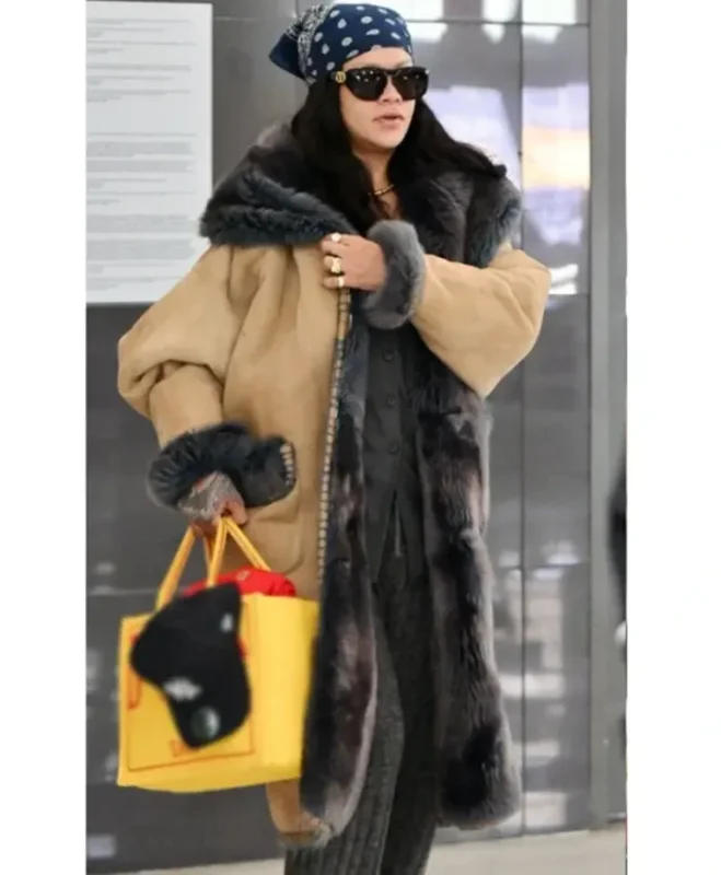 NYC 2026 Rihanna Beige Long Coat