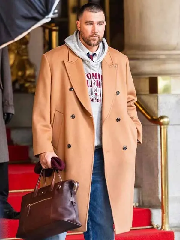 Travis Kelce NYC Brown Trench Coat - Image 2