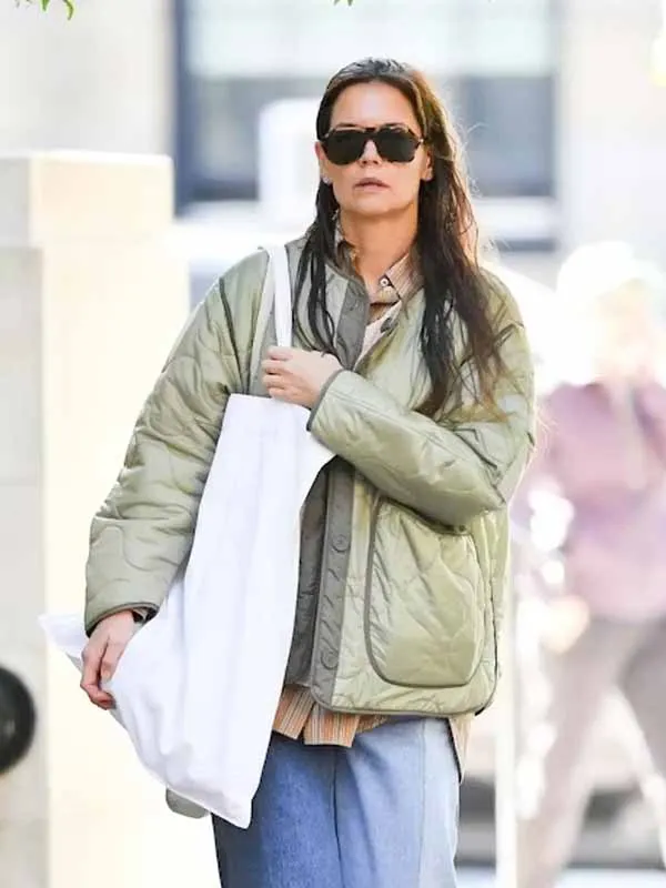 Katie Holmes NYC Green Quilted Jacket