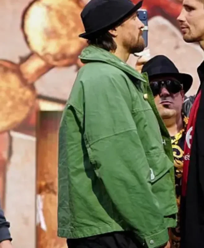 Oleksandr Usyk Press Conference 2026 Green Jacket - Image 3