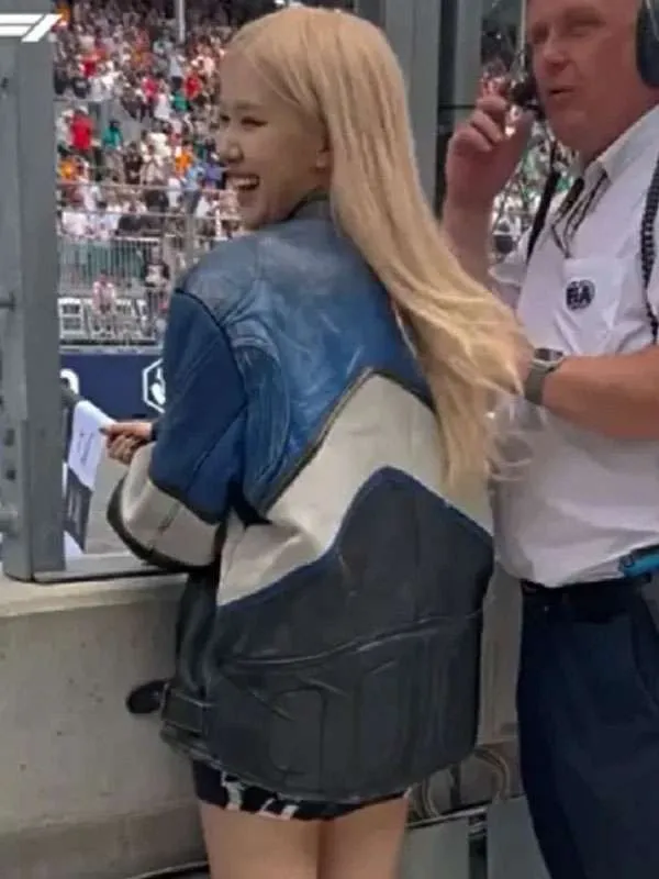 Rosé Miami Grand Prix Racer Leather Jacket - Image 3