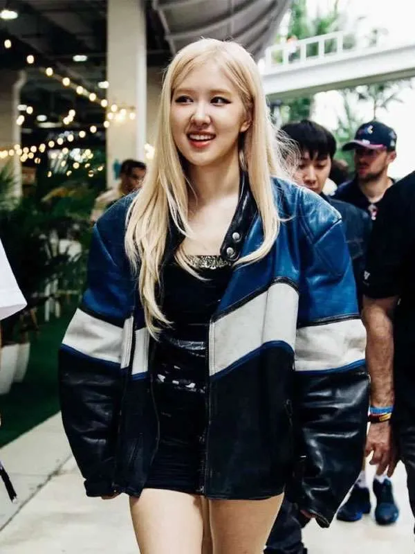 Rosé Miami Grand Prix Racer Leather Jacket