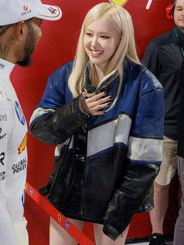 Rosé Miami Grand Prix Racer Leather Jacket - Image 2