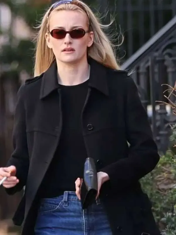 Sarah Pidgeon Love Story Carolyn Bessette Black Coat - Image 4