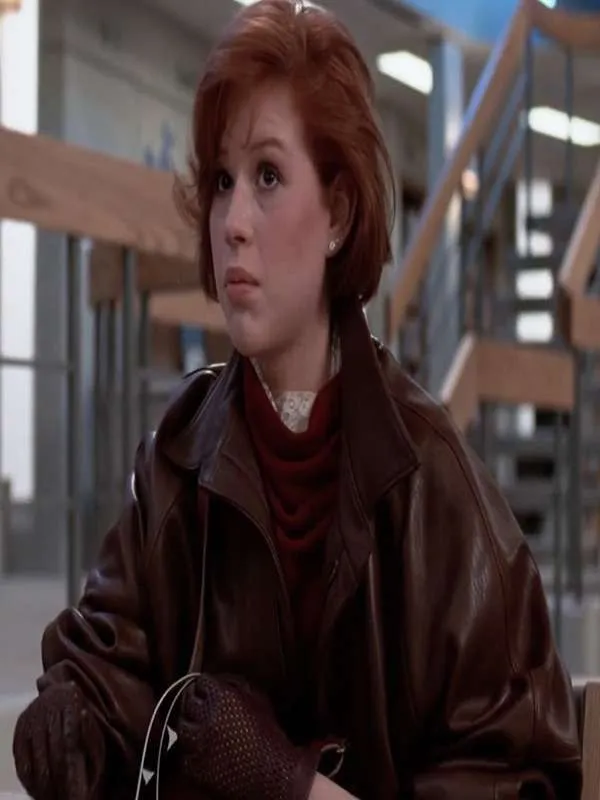 Molly Ringwald The Breakfast Club Brown Leather Jacket - Image 3