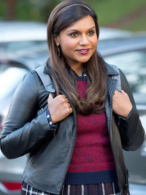 Mindy Kaling The Mindy Project Black Leather Jacket