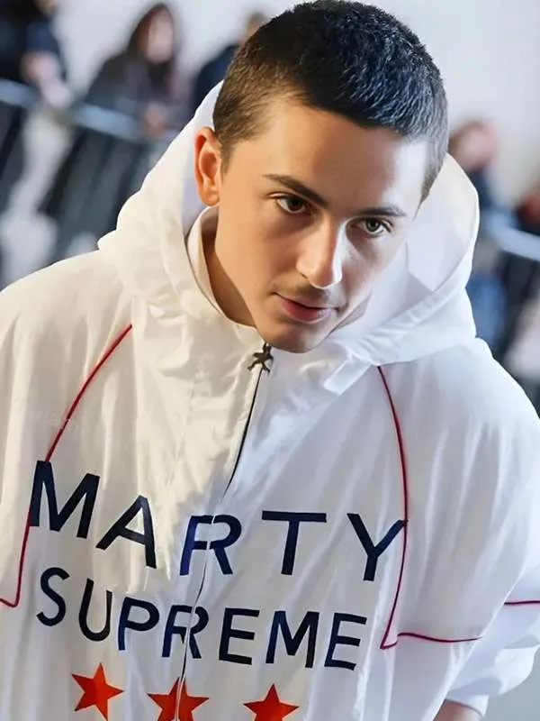 Timothee Chalamet Marty Supreme White Jacket - Image 2