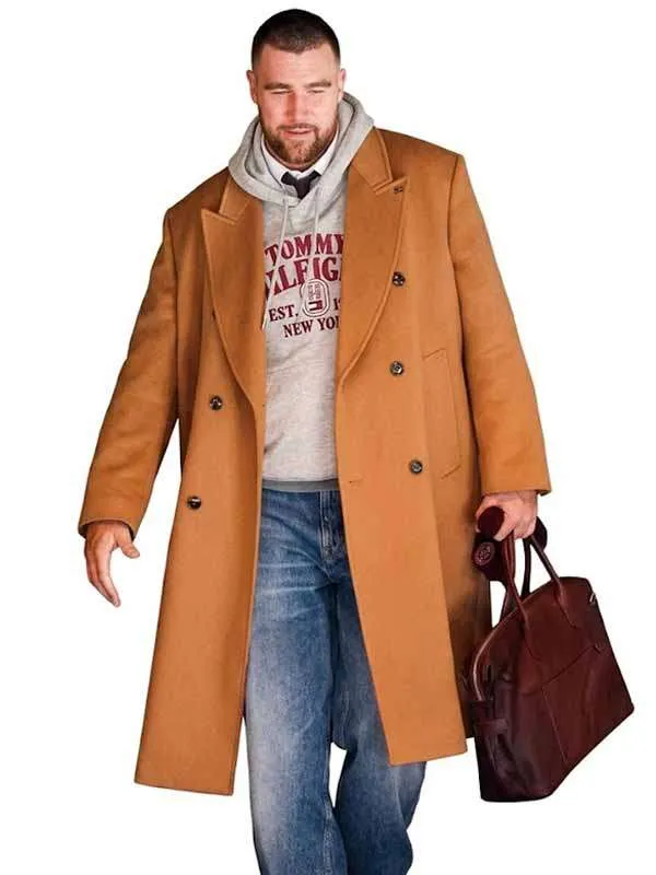 Travis Kelce NYC Brown Trench Coat