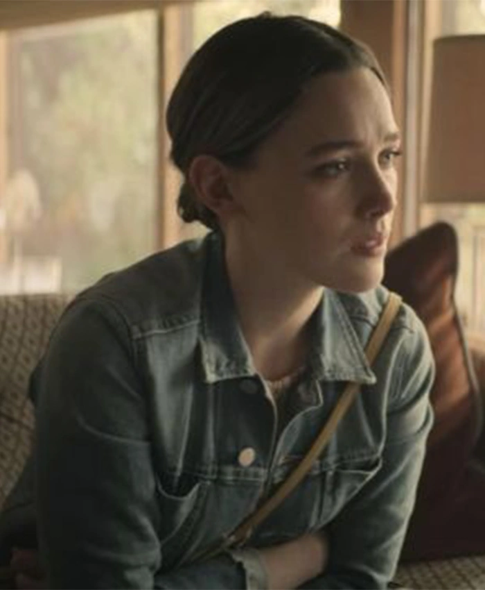 Victoria Pedretti You Love Quinn Blue Denim Jacket - Image 2