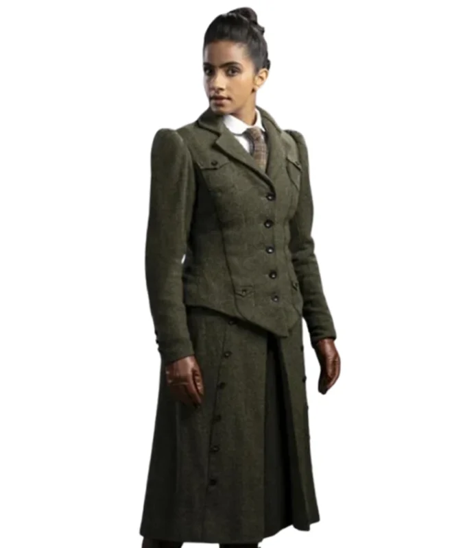 Yasmin Khan Doctor Who S13 Green Coat - Image 2