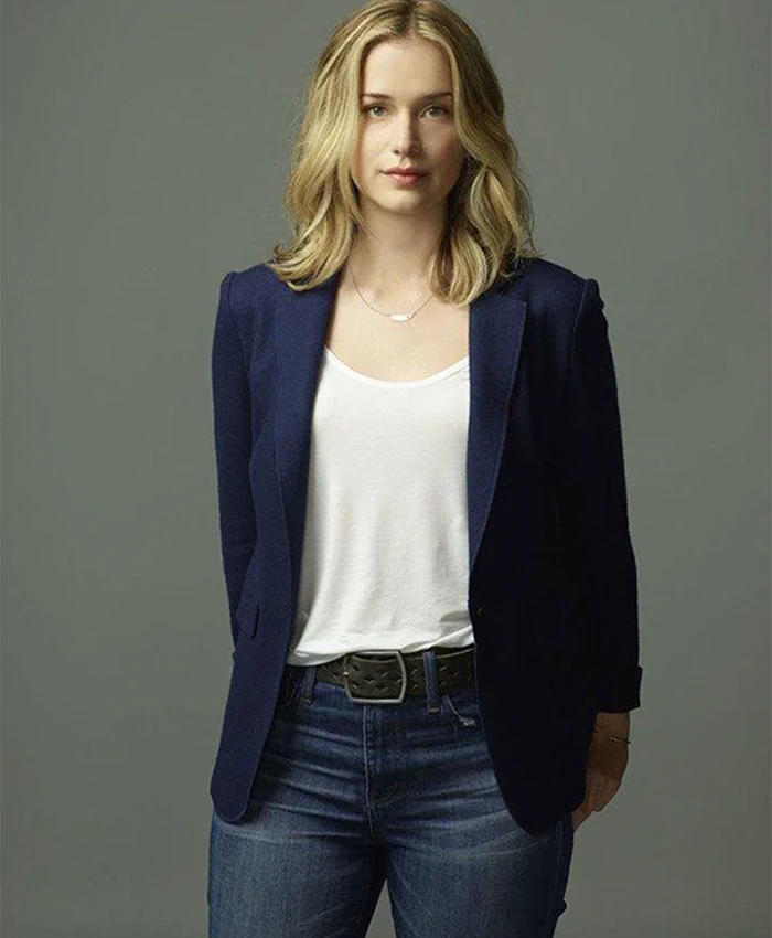 You Elizabeth Lail Navy Blue Blazer