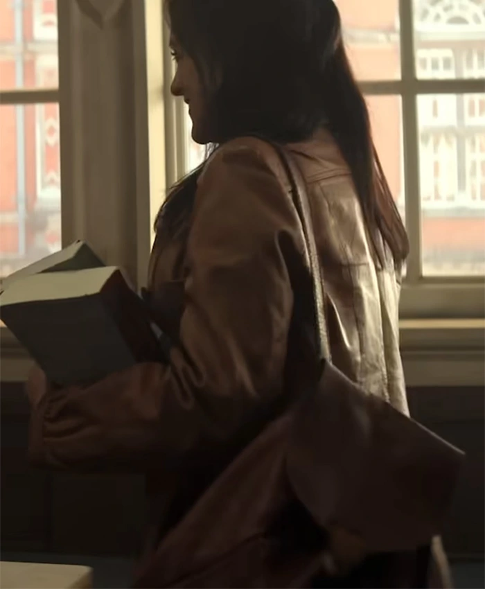 You S04 Amy-Leigh Hickman Brown Leather Jacket - Image 4