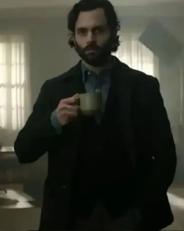 You S04 Penn Badgley Black Coat