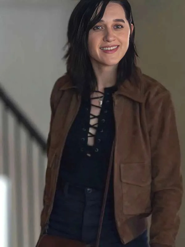 Lena Hall Your Friends and Neighbors Brown Suede Leather Jacket - Image 2