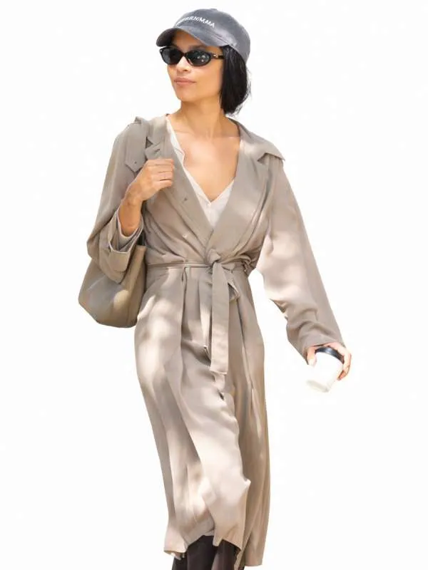 Zoë Kravitz Grey Trench Coat