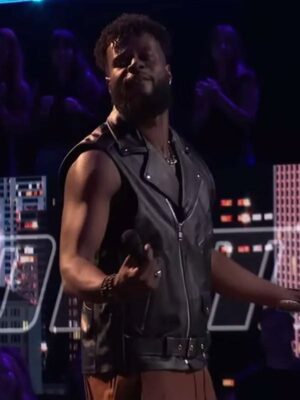 Moses G The Voice S29 Black Leather Vest Front View