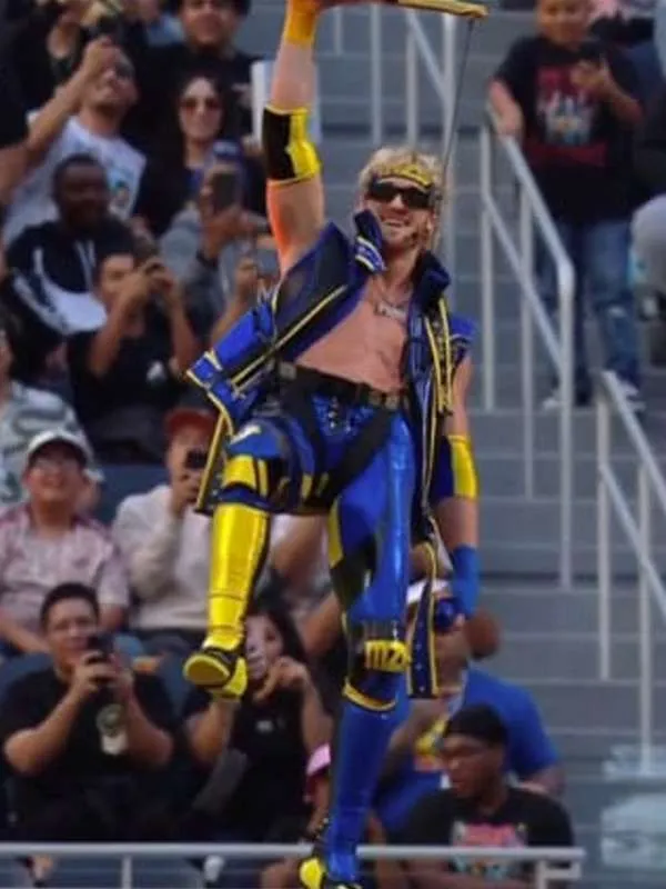 Logan Paul WWE WrestleMania 39 Blue Leather Vest - Image 3